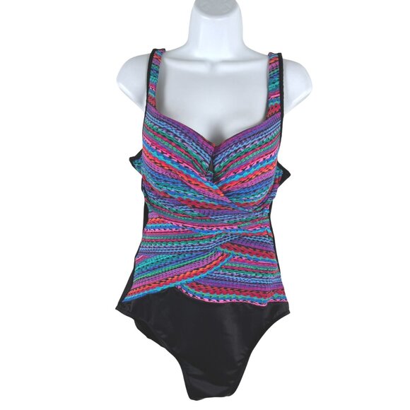 Miraclesuit Carnivale Layered Escape One Piece Swimsuit Size 16 Colorful SW-2098 - Picture 1 of 7